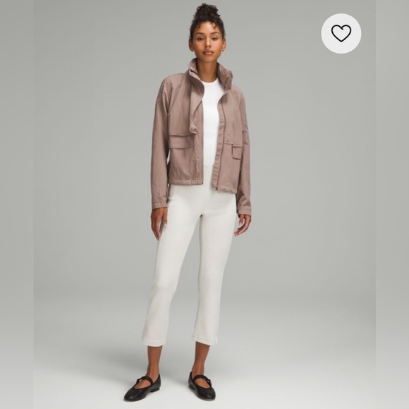 NWT- Ribbed Softstreme Zip-Leg High-Rise Cropped Pant 25"- BONE - Picture 1 of 9